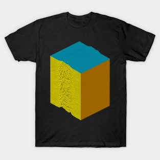 3D Colored Unknown Pleasures Inspired Graphic Design Artwork T-Shirt